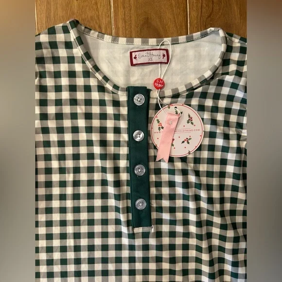 SweetHoney Green‎ and White Gingham Nightgown women’s xs. - Picture 2 of 6